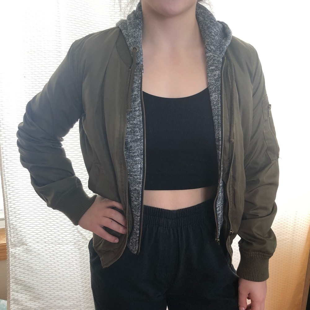 cropped bomber jacket